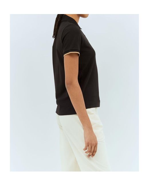 Moncler Black Logo Patch Short-Sleeved Polo Shirt