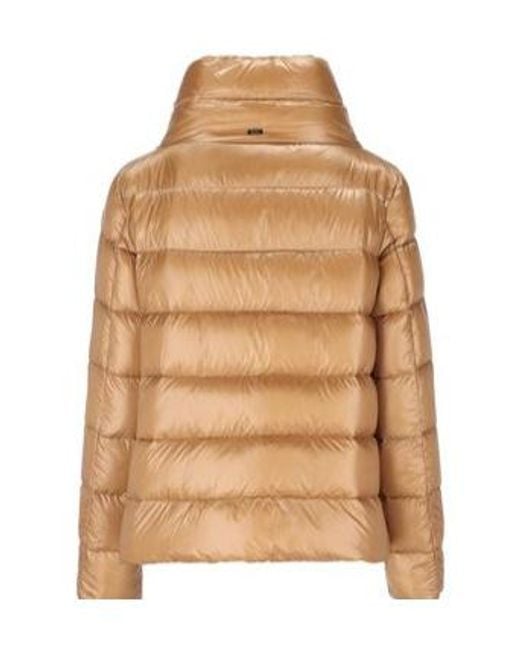 Herno Brown High-Neck Quilted Padded Jacket