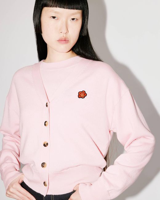 KENZO Pink 'Boke Flower' Wool Cardigan