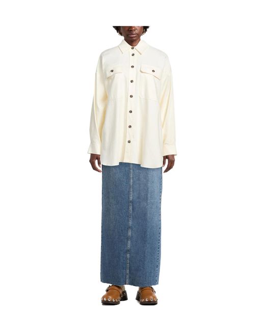 Weekend by Maxmara White Colored Loose-Fit Collared Shirt