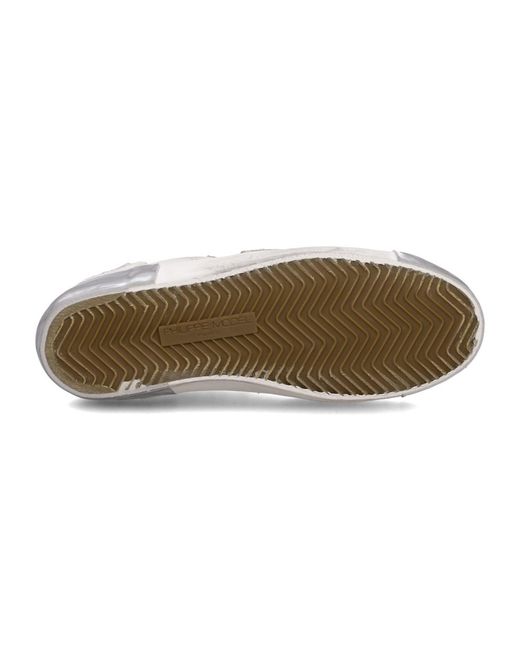 Philippe Model White Logo Embroidered Sneakers
