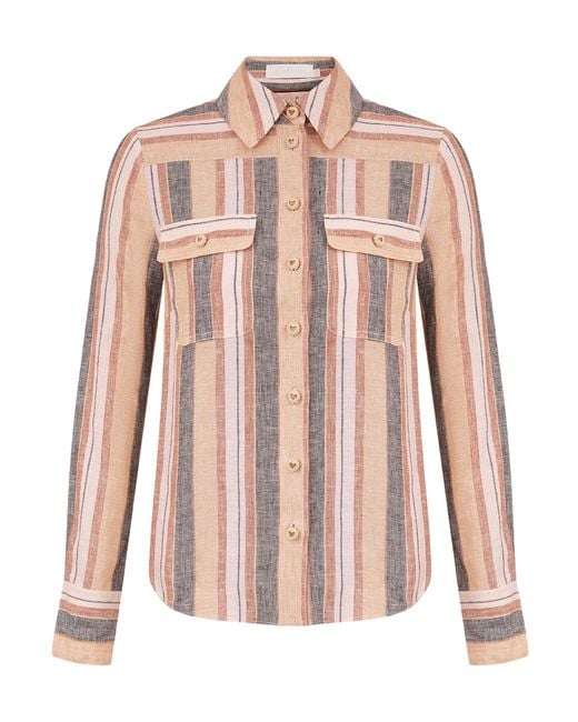 Zimmermann Pink Wanderlust Stripe Shirt
