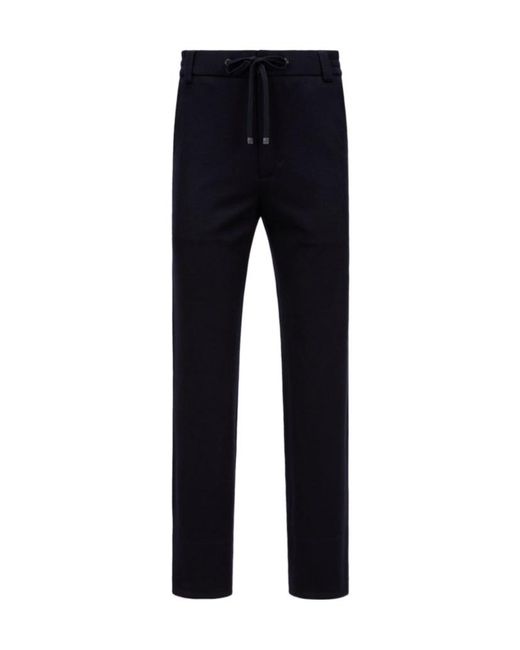 Moncler Blue Drawstring Straight-Leg Trousers for men
