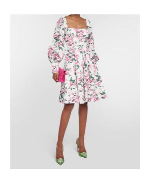 Emilia Wickstead White Yasmina Floral Cotton Minidress