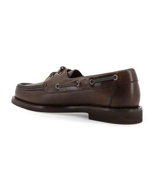 Brunello Cucinelli Brown Round-Toe Loafers