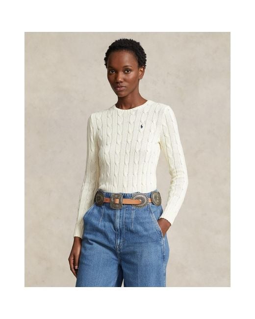 Polo Ralph Lauren White Pony Embroidered Crewneck Jumper