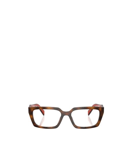 Prada White Eyewear Rectangle Frame Glasses