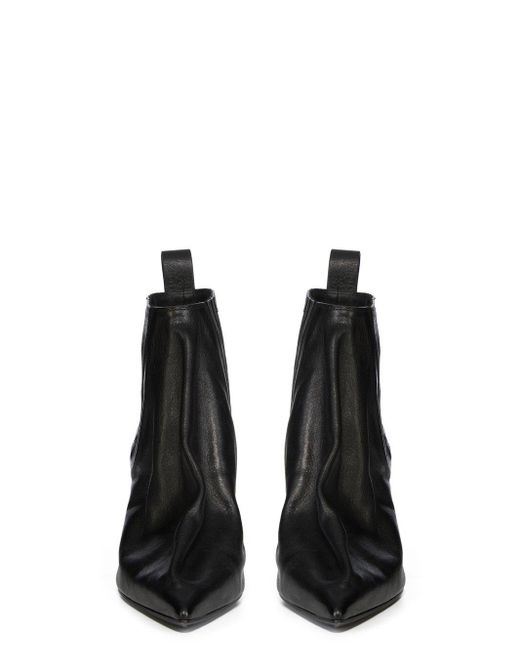 Rick Owens Black Pointed Toe Taco Boots
