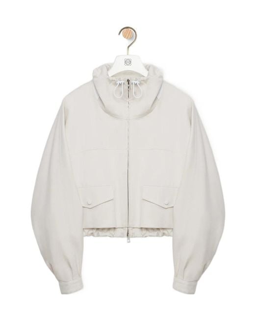 Loewe White Layered Drawstring-Hem Jacket