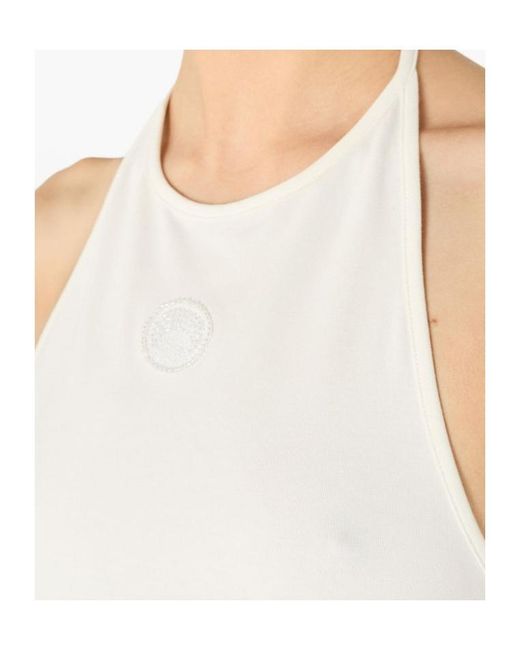 MARINE SERRE White Logo Halter Top