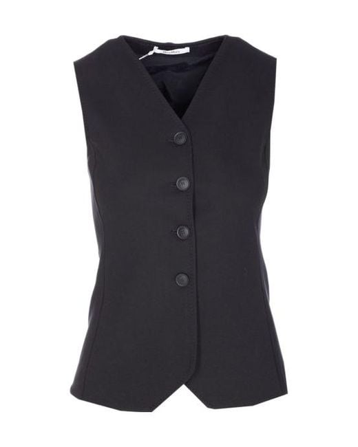 Max Mara Blue Fornovo V-Neck Button-Up Gilet