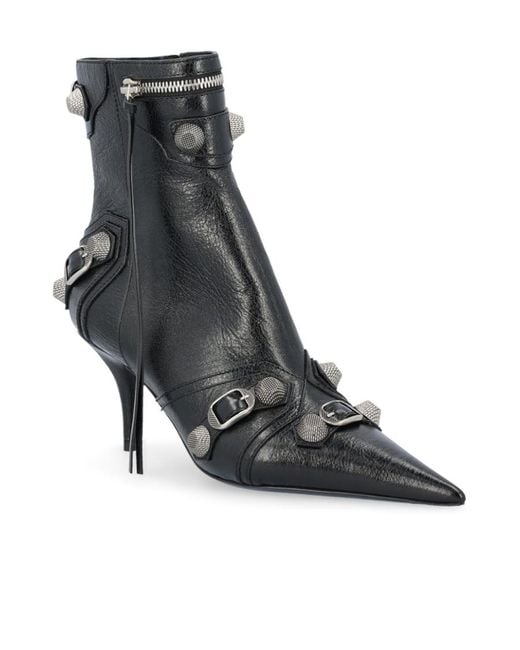 Balenciaga Black Pointed Toe Ankle Boots