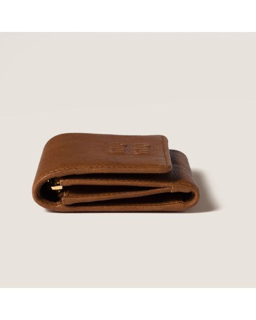 Miu Miu Brown Small Nappa Leather Wallet