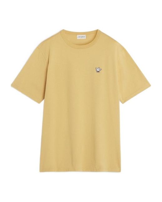 Maison Kitsuné Yellow Barista Fox Patch Relax Tee-Shirt for men