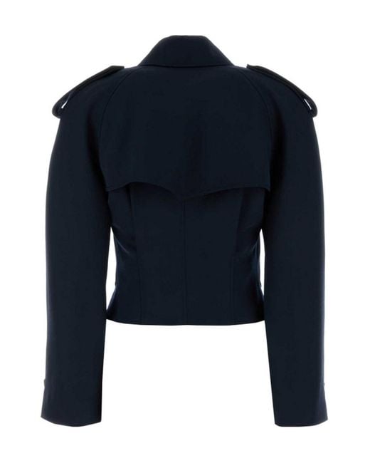 McQueen Blue Double Breasted Trech Jacket