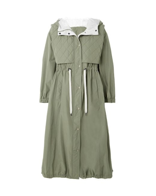 Brunello Cucinelli Green Drawstring Hooded Jacket