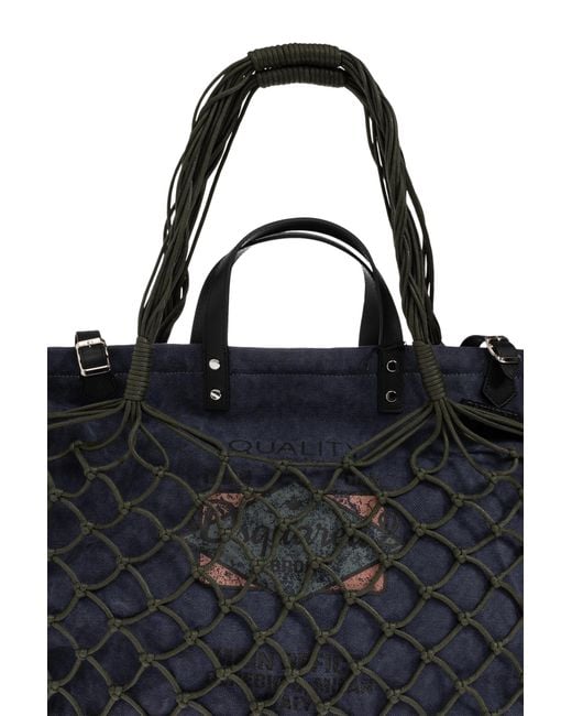 DSquared² Black Net Overlay Tote Bag for men