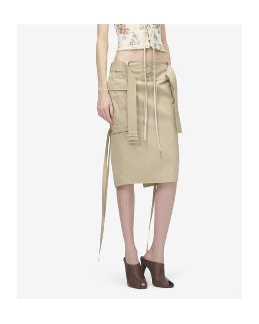 McQueen Natural Midi Cargo Skirt