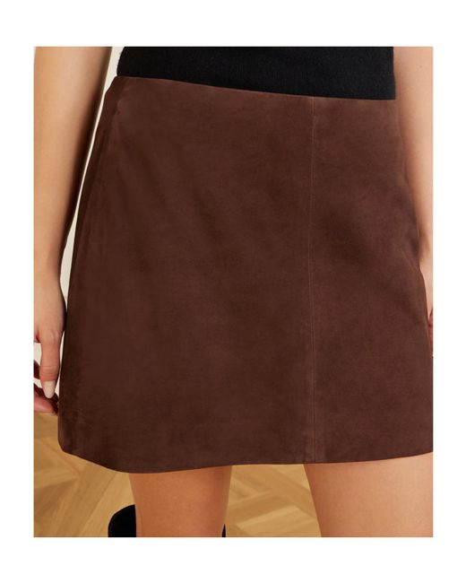 Arma Brown Suede Mini Skirt