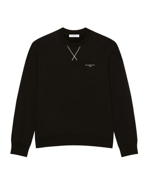 Givenchy Black Paris Couture Seam Crewneck Sweatshirt for men