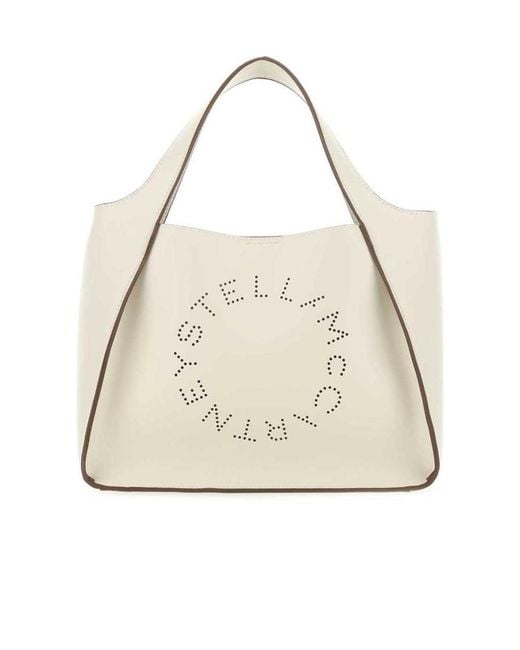Stella McCartney Natural Stella Logo Top Handle Bag