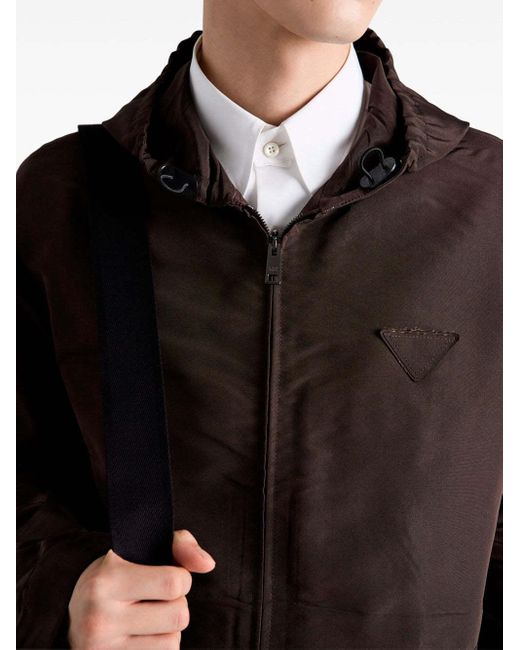 Prada Brown Silk Overcoat for men