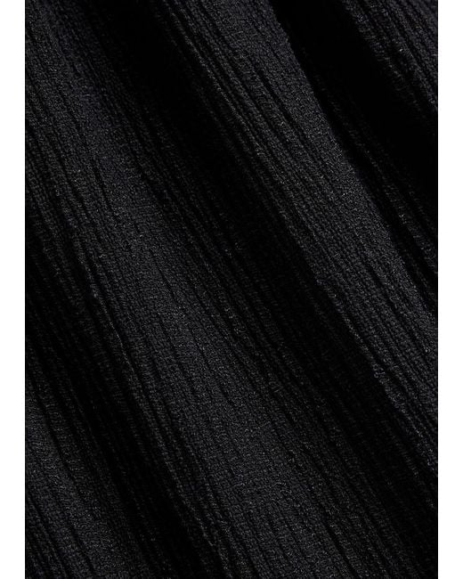 Vince Black Shadow Draped Textured Fine-Knit Midi Skirt