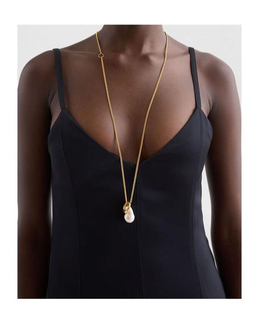 Jil Sander White Embellished Necklace