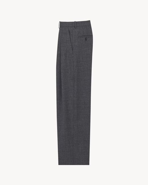 Saint Laurent Gray Wool Wide Leg Pants
