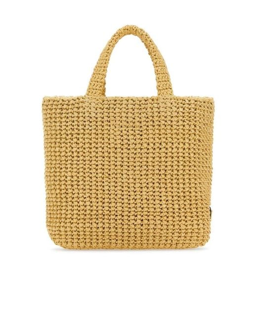 Prada Metallic Logo Handbag