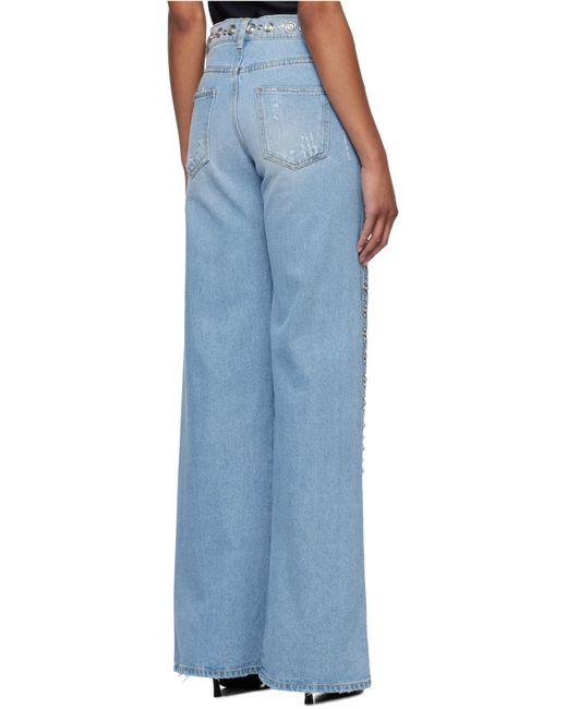 Coperni Blue Studded High-Rise Jeans