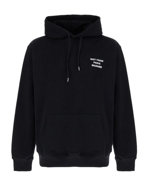 Drole de Monsieur Blue Drôle De Monsieur Slogan-Printed Drawstring Hoodie for men