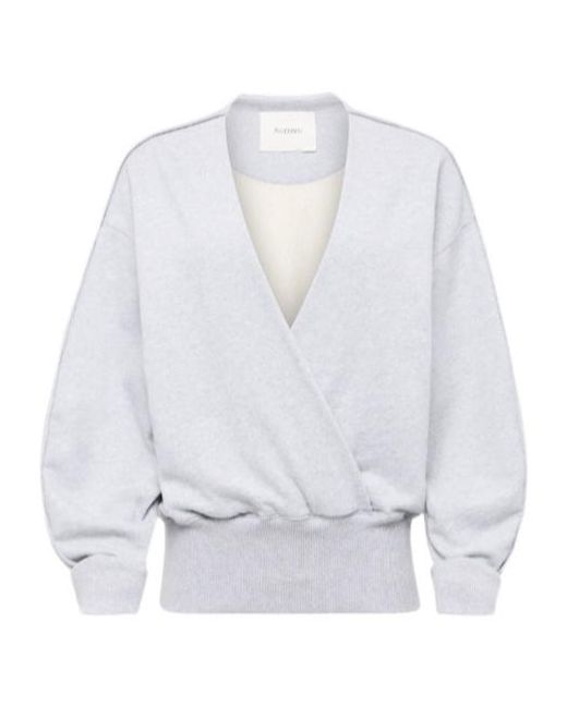 J.W. Anderson White Rounded Wrap-Front Sweatshirt