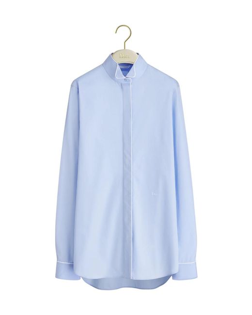 Dior Blue Wing-Collar Blouse