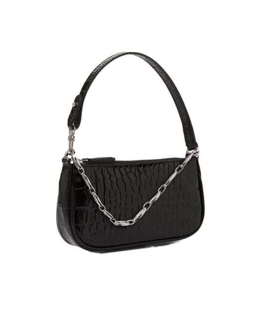 By Far Black Rachel Zipped Mini Shoulder Bag