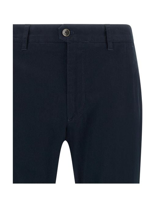 Incotex Blue Straight-Leg Casual Trousers for men