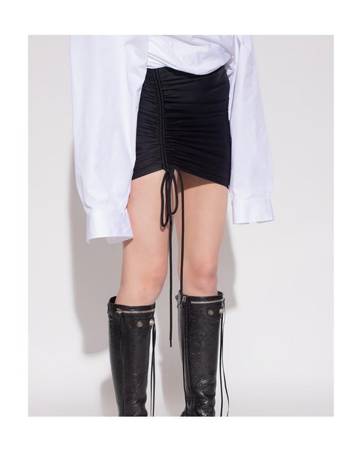 Balenciaga Black Asymmetric-Hem Mini Skirt