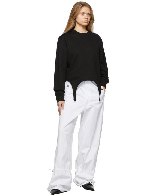 Dion Lee Black Logo Straight Wide-Leg Casual Pants
