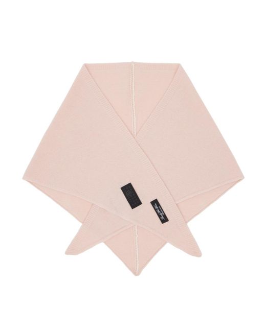 MM6 by Maison Margiela Natural Triangle Knitted Wool Blend Scarf