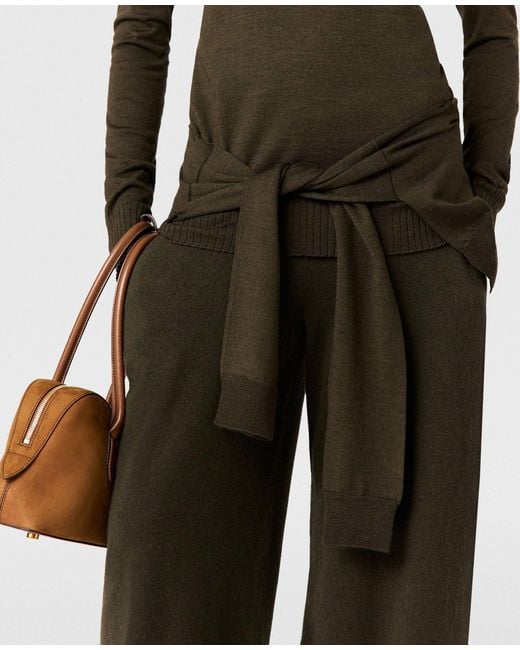 Stella McCartney Green Tie-Front Crewneck Jumper