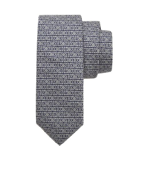 Ferragamo Men's Gray Gancini Silk Jacquard Tie