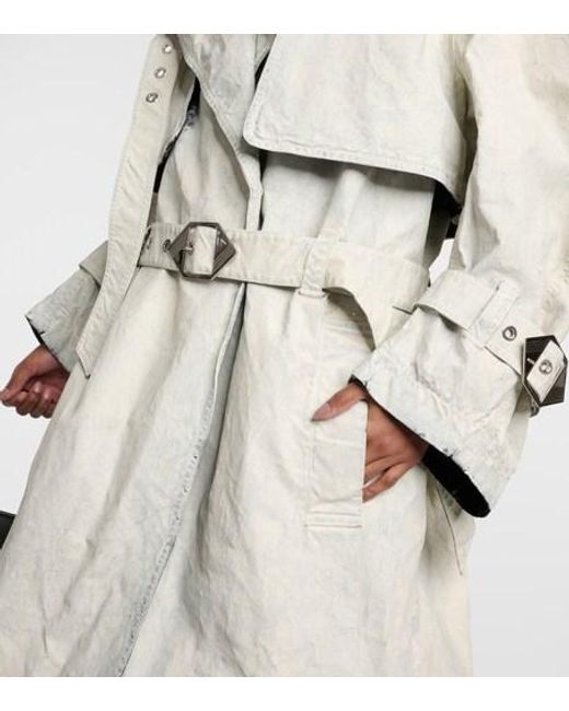 The Attico White Coated Denim Trench Coat