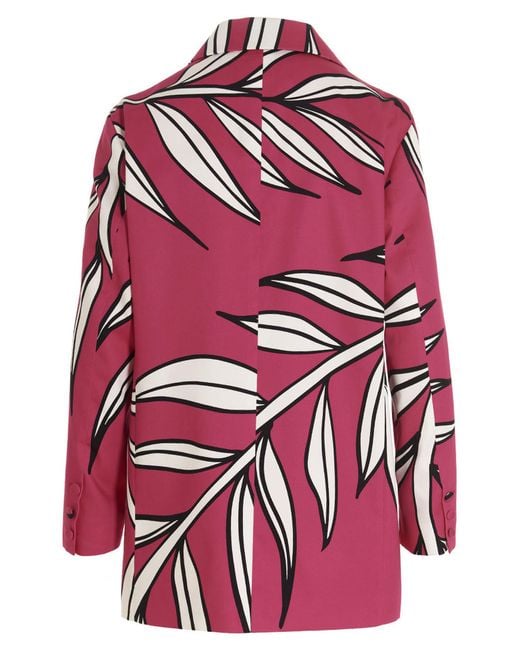 Rochas Red Double-Breasted Suit Jacket