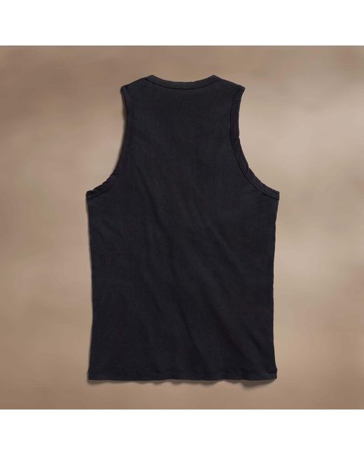 James Perse Black Ribbed Crewneck Tank Top for men