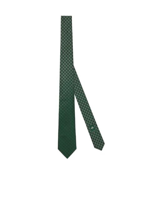 Gucci Green Gg Silk Jacquard Tie for men
