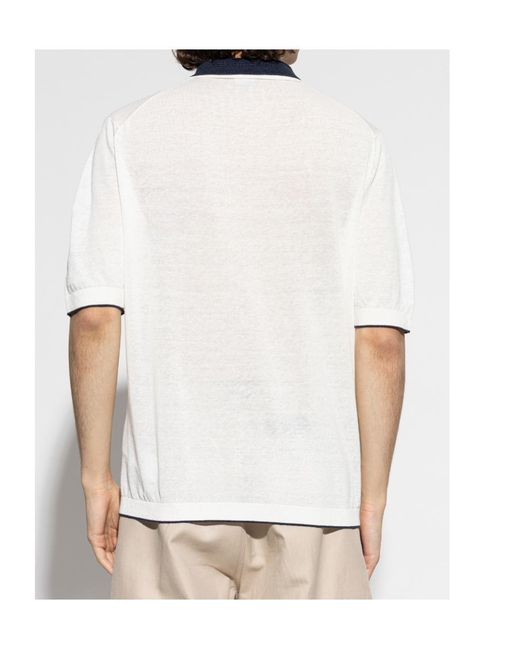 Eleventy White Short-Sleeved Polo Shirt for men