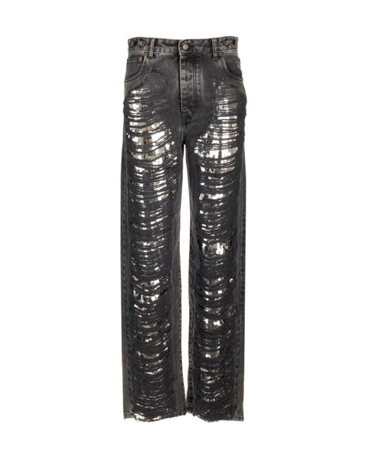 DARKPARK Gray Karen Distressed Sequin Jeans
