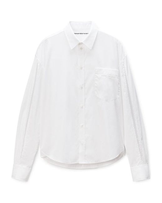 Alexander Wang White Button-Up Long-Sleeved Shirt