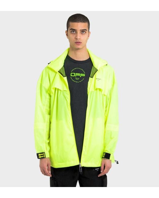 Off-White c/o Virgil Abloh Yellow Hooded Lightweight Jacket for men