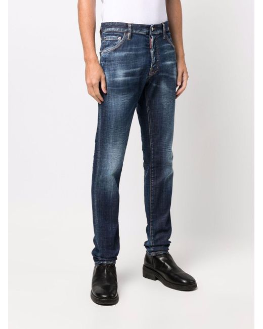 DSquared² Blue Faded Effect Skinny Jeans for men